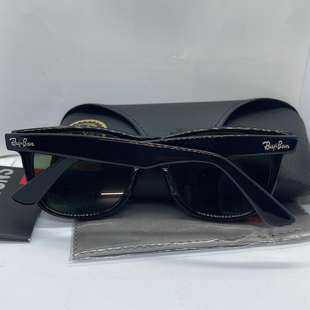 BNWT Rayban Wayfarer Unisex 2140 Black with G15 lenses - Picture 7 of 8